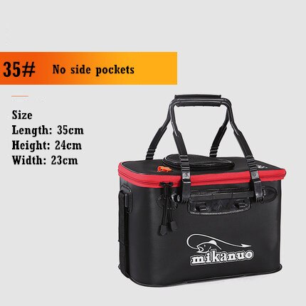 Shoulder Multifunction Fishing Bag Portable Fold Live Fish Storage Box With Oxygen Pump Bucket Tackle Outdoor Fishing Equipment: 19L Black