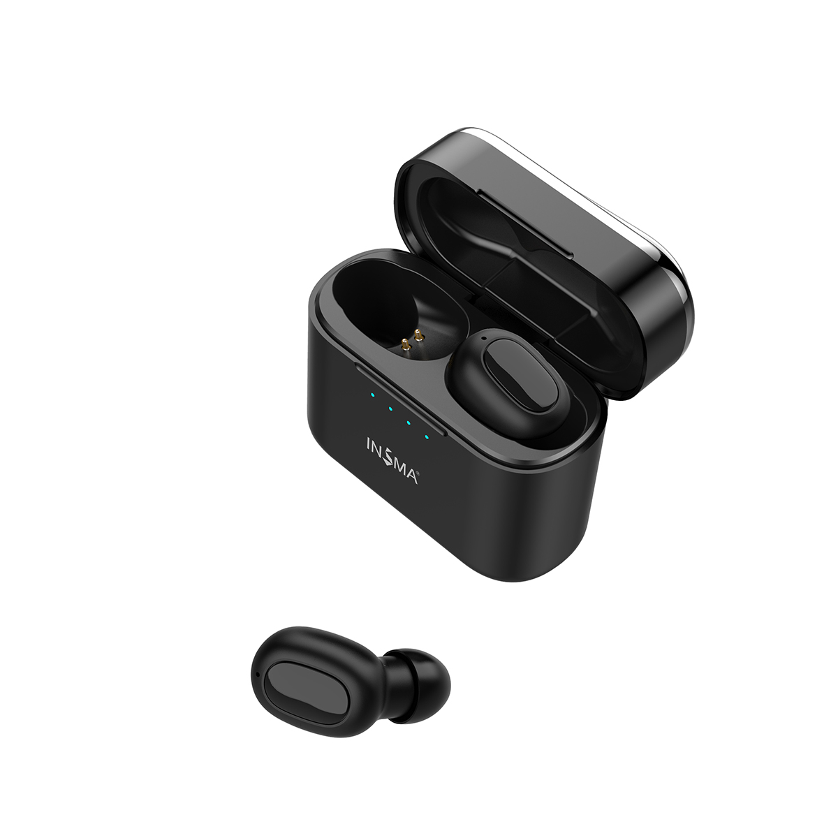 INSMA AirBuds Mini TWS In-Ear bluetooth 5.0 Oortelefoon Sport Hi-Fi Stereo True Draadloze Binaural Ondersteuning QI Opladen Oordopjes: Black