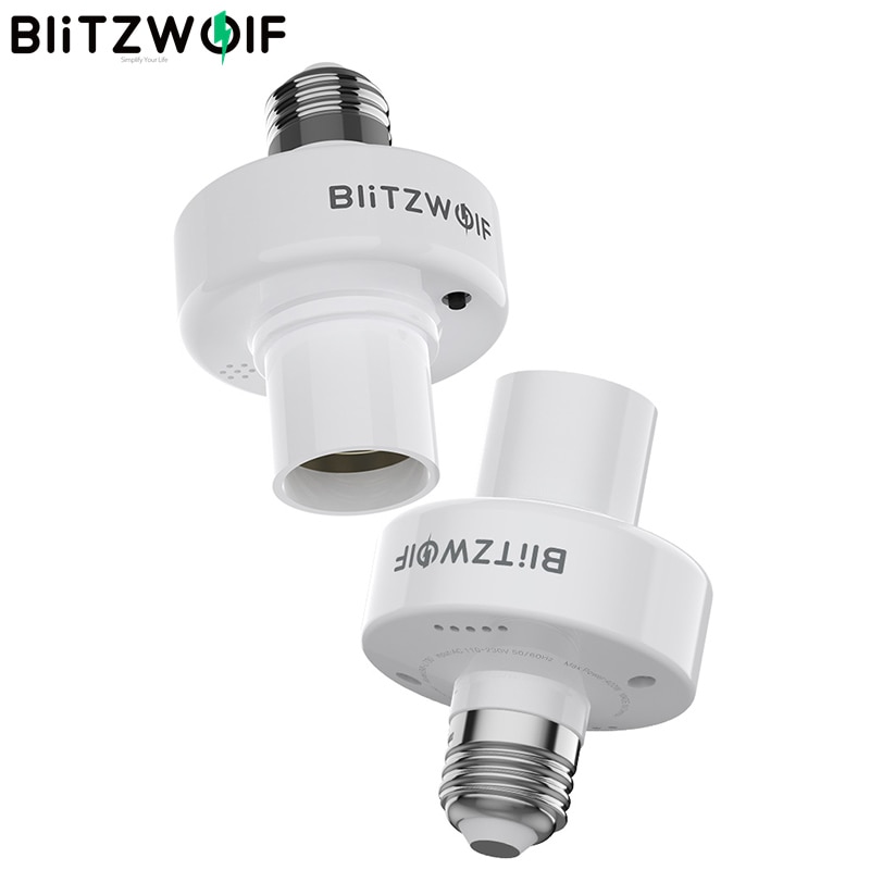 Blitzwolf BW-LT30 E27 Wifi Smart Lamphouder Voice Control Lamp Adapter Base Socket Werken Met Alexa Google Assistent AC110-230V