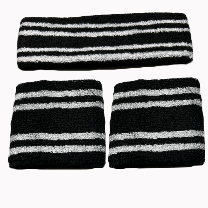 Mannen Vrouwen Sport Polsbandjes Voor Tennis Yoga Hoofdband Volleybal Pols Brace Guard Basketbal Fitness Handdoek Zweetband Head Band: 1 set 04