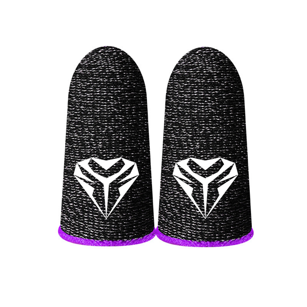 1 Paar Gaming Finger Ärmel Ersatz für Pubg Daumen Handschuhe atmungsaktive Finger betten für Handys piel: Lila
