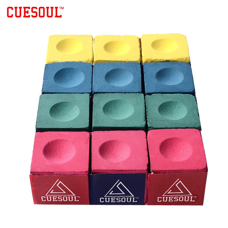 Cuesoul 3pcs/set Snooker Billiard Chalk Pool Cue Chalk Oil Dry Billiard No-slip Chalk Pink Green Blue Yellow