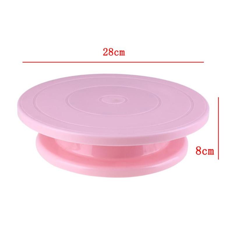 Plastic Taart Draaitafel Roterende Anti-slip Taart Decoreren Draaitafel Taart Draaitafel Ronde Cake Stand Keuken Bakken Tools 28 cm