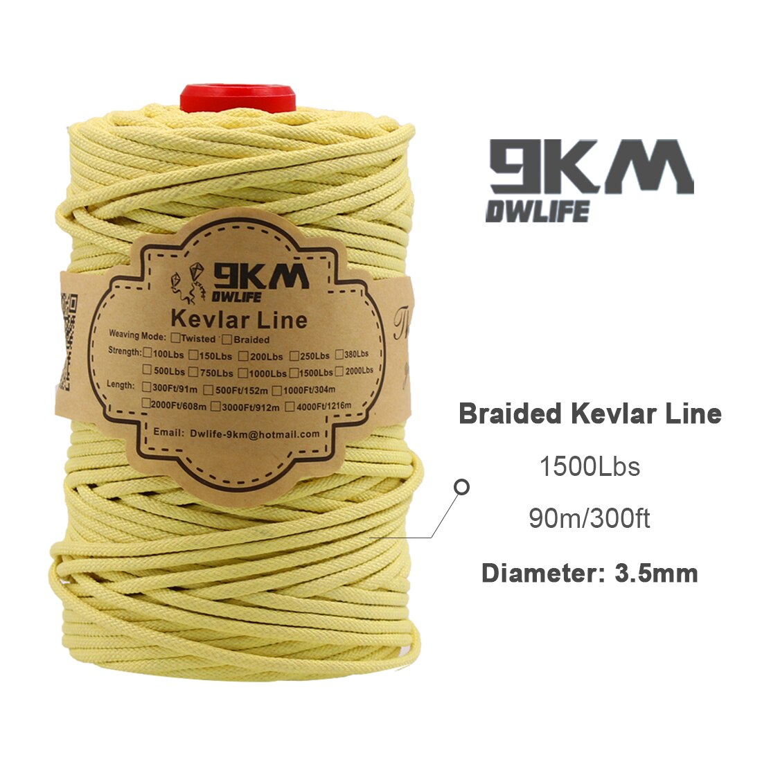 40lb-5000lb Kevlar Kite Line String for Fishing Assist Cord Kite Flying Outdoor Camping Tent Cord Low-stretch Cut-resistance