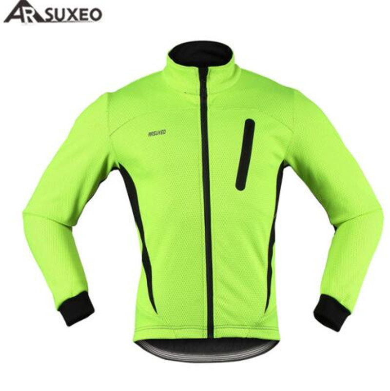 Arsuxeo thermische fietsjas winter warming-up fleece fietskleding winddicht waterdicht sportjas mtb fietsshirt