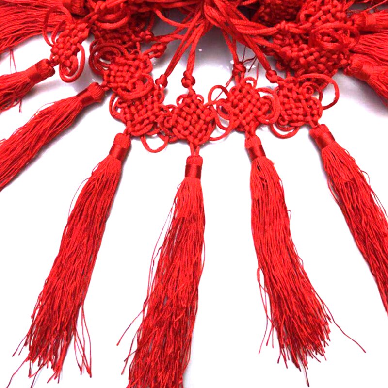 1pc/5 stk år kinesisk rød knude kvast frynser kinesisk kunst og kunsthåndværk plast jade kvaster dekoration boligindretning