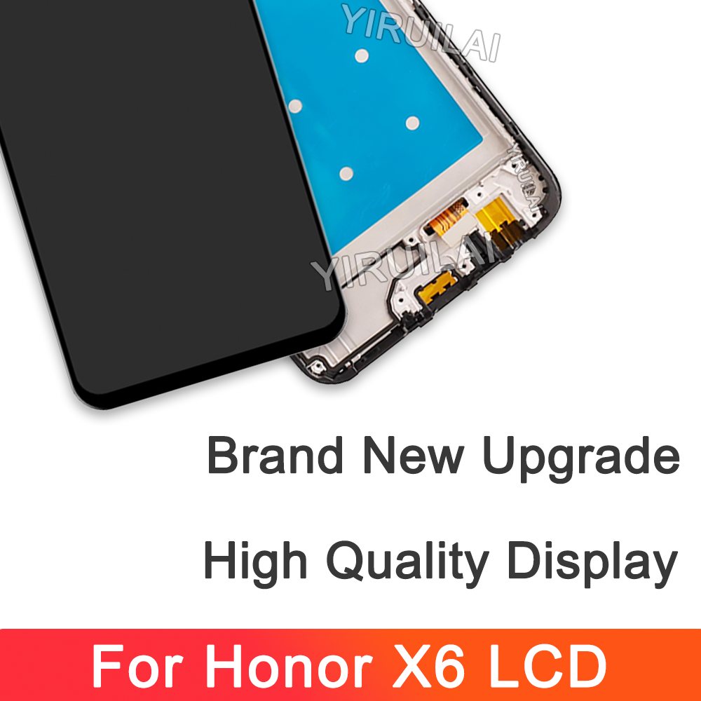 Pantalla de VNE-LX1 LCD de 6,5 pulgadas probada para Huawei Honor X6, montaje de digitalizador con pantalla táctil para HonorX6 LCD VNE-LX2 VNE-LX3 con marco