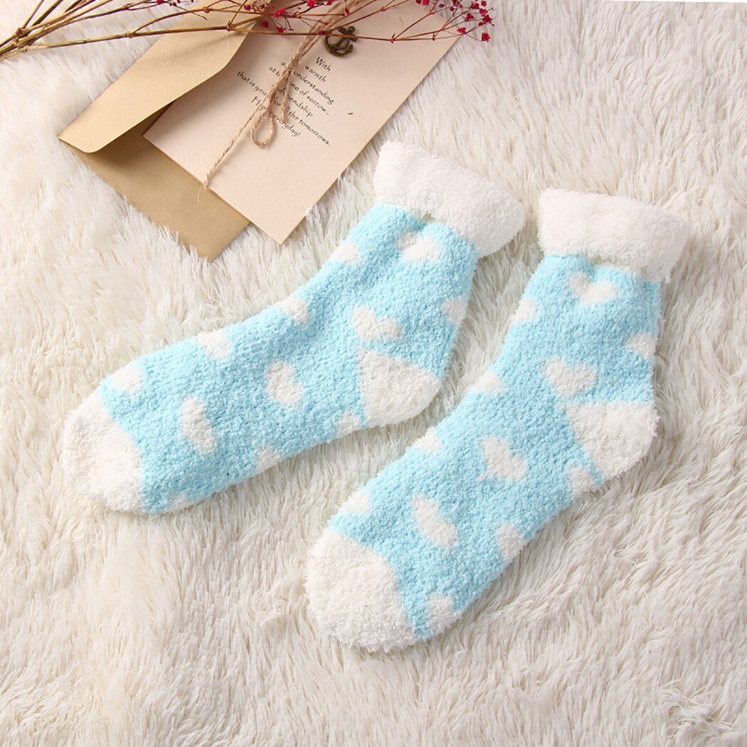 Candy Warm Lady Heart Cute Winter Kawaii Thick Casual Women Socks Fuzzy Fluffy Terry Warm Socks Short Cute Cotton Socks Female