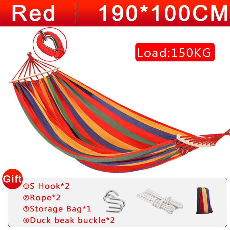 Hamaca a rayas para exteriores, hamaca portátil para jardín, columpio de viaje para acampar, cama colgante de lona, columpio antivuelco para Picnic, ocio, bosque: Color