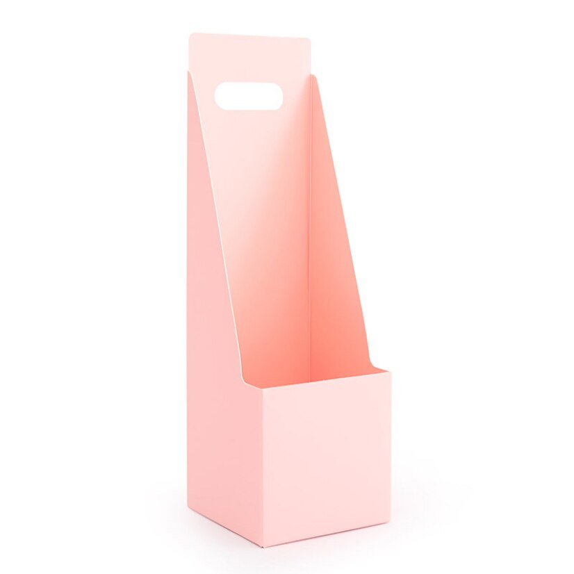 Caja de flores para ramo, cesta impermeable, plegable, , asas para cajas, arreglo hueco, boda, cumpleaños, floristería, embalaje para flores: Pink