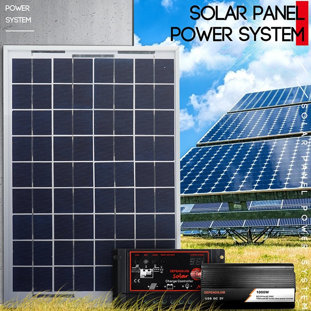 1000W Solar Panel System Solar Panel 60A Charge Controller Solar Inverter Kit Complete Power Generation Solar Panel Suitcase