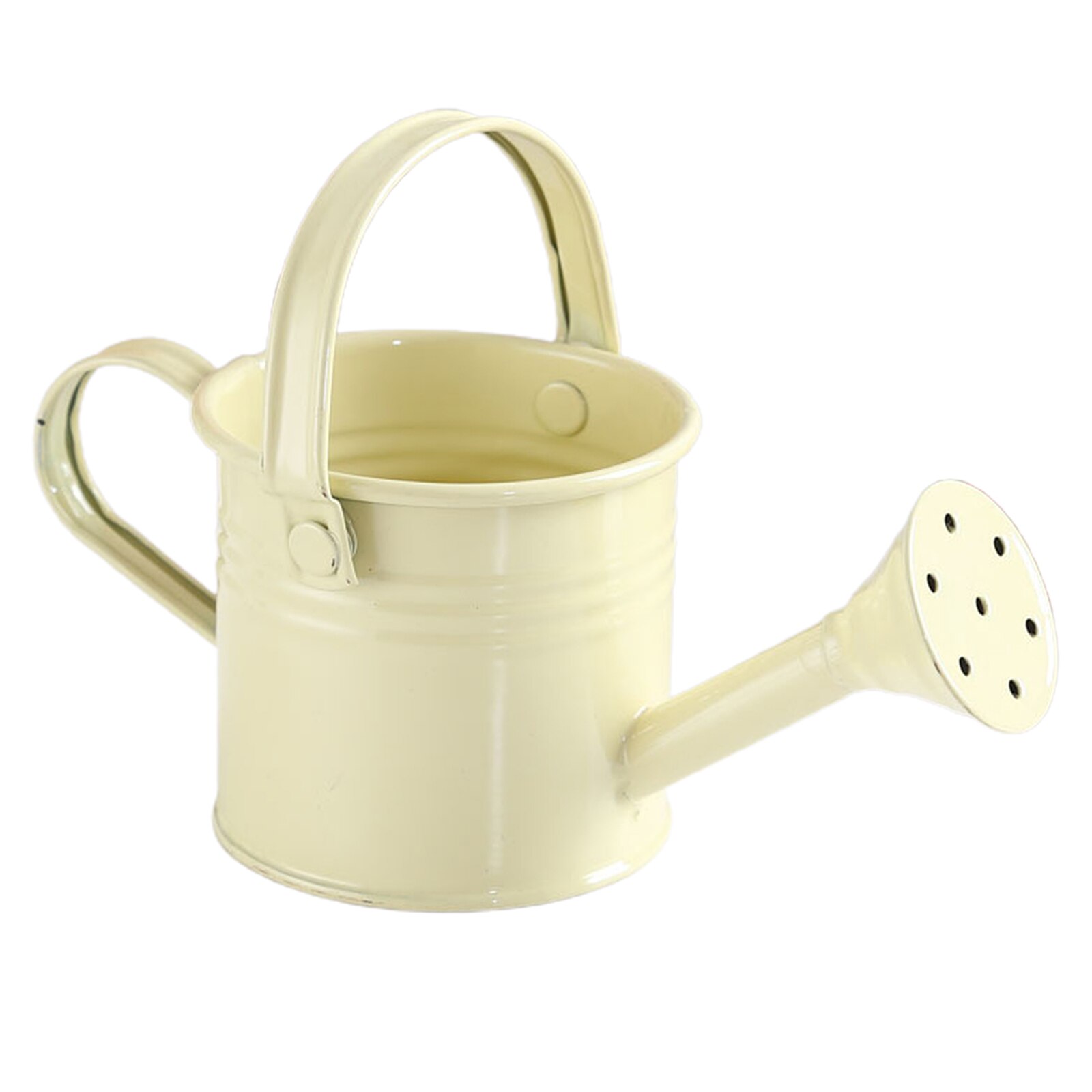 Tin Watering Can Plant Spray Sprinkled Portable Gardening Tools Wrought Iron With Handle Metal Shower: Beige