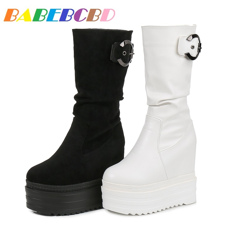 15cm waterproof platform thick bottom muffin shoes super high heels women's shoes in autumn and winter fur boots women