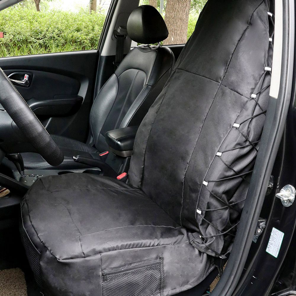 Zwart Waterdichte Universele Auto Emmer Oxford Seat Cover Multi-Pockets Organizer Opslag Houder Voor Hoge Back Seat Cover