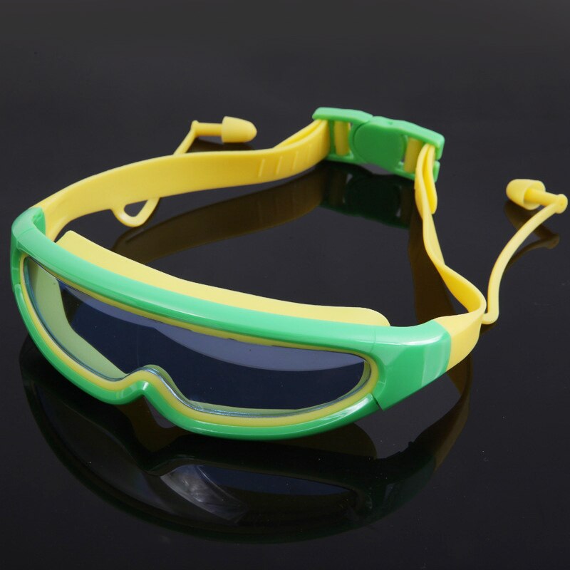 Store ramme svømningsbriller børn anti-tåge uv børn vandtætte svømmebriller barn svømmer briller: Grøn