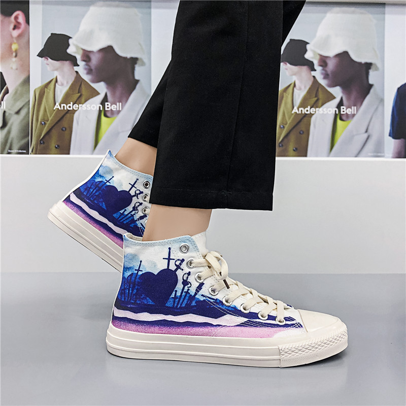 Frühling Neue Farbverlauf Camouflage Student-top Leinwand Schuhe Paar Casual Wilden Schuhe männer Flut Schuhe