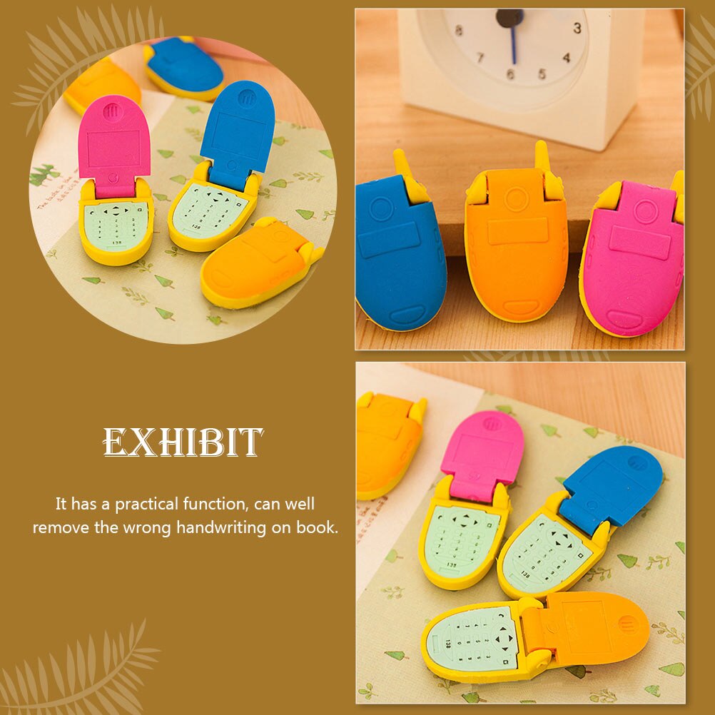 16Pcs Adorable Erasers for Children Cartoon Phone-shaped Erasers Practical Erasers for Painting