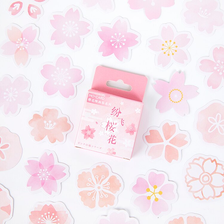 Romantisk lyserød sæson af sakuradiary etiket klistermærker diy scrapbooking værktøj mad forsegling klistermærke papirvarer: 04