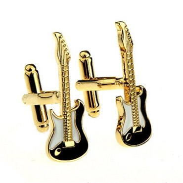 Sten guld musik node guitar trompet sax klaver mikrofon manchetknap manchetknap 1 par stor