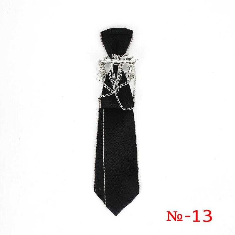 Corbata de cinta negra hecha a mano, joyería de diamantes de imitación de cristal, camisas Unisex, Collar para niños, corbatas para el cuello, uniforme escolar, corbata para mujer: 13