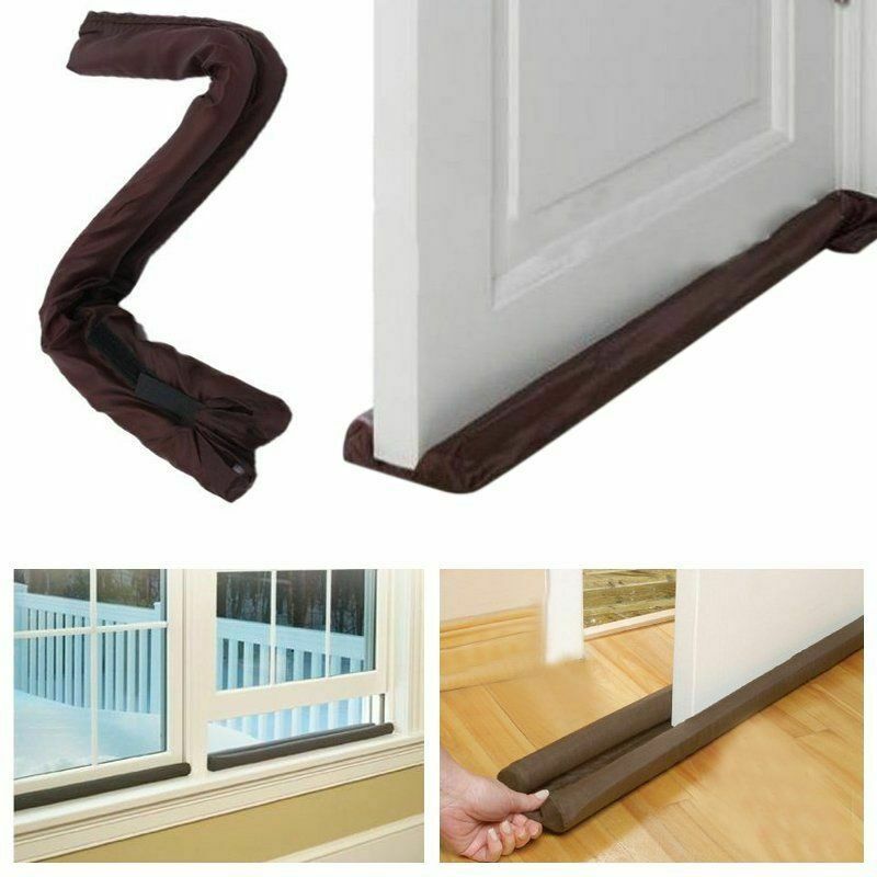 90cm Long Twin Door Draft Dodger Guard Stopper Protector Under Door Draught Excluder Twin Sides For Seamless Prevention
