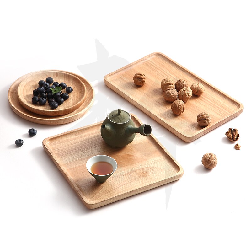 Sushi snack sidotallrikar bricka avlång hushålls tekopp fruktfat trä tallrik tårta bröd massivt trä dessert tallrikar rätter