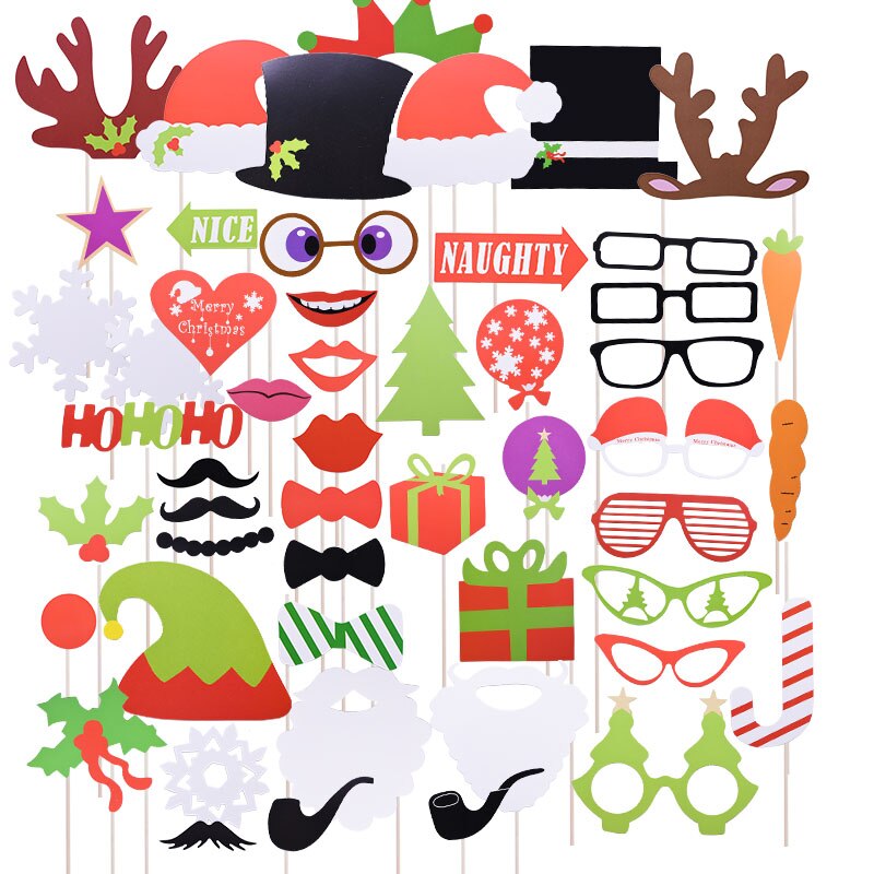 Accessoire de stand Photo joyeux noël, père noël bonhomme de neige, décoration de noël, accessoire à photos pour enfants, masque drôle, fournitures pour fête de nouvel an