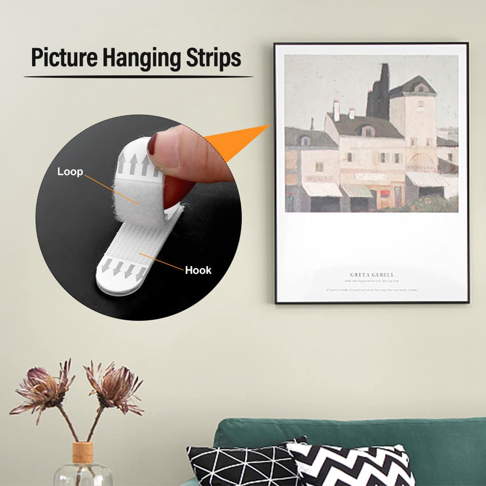 12Pairs Velcro Strap Tape No Damage To Wall Removable Adhesive Strips Fixing Pads Hanging Mounting Picture Wall Stickers Sticky