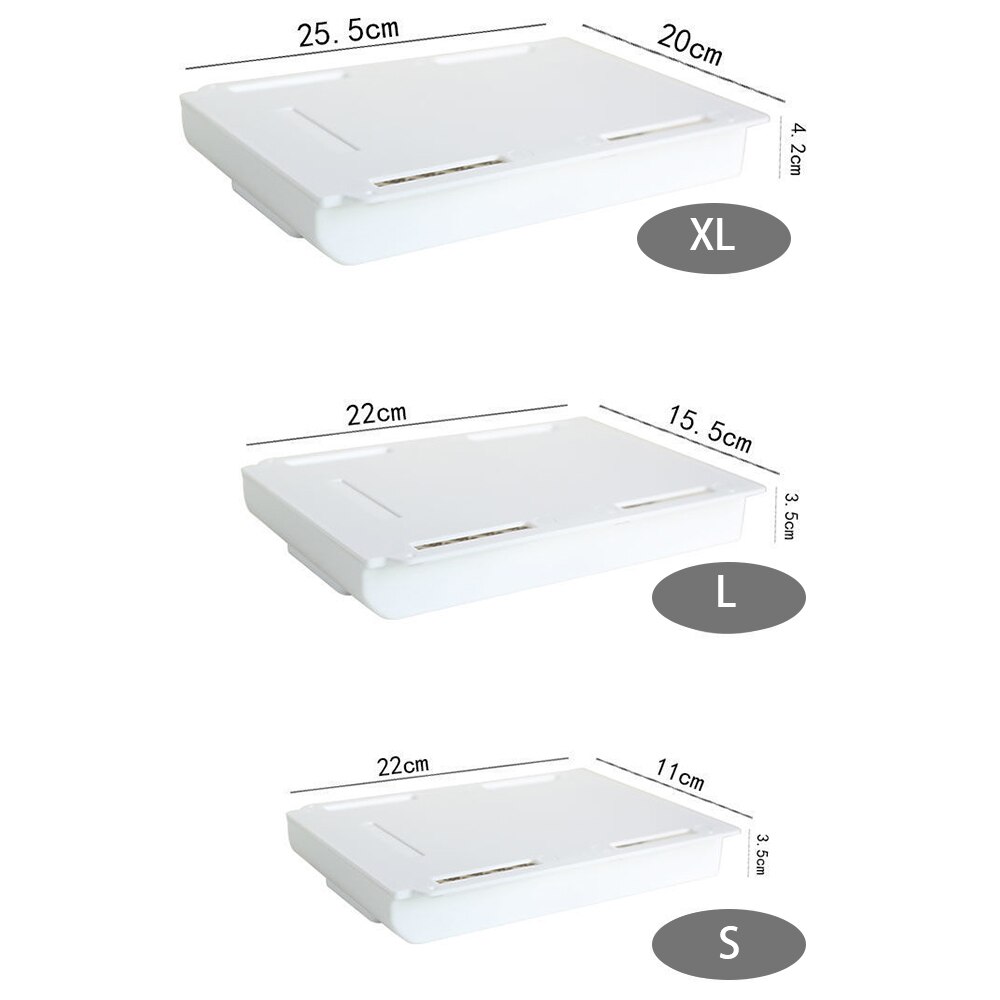 Creativity Self Stick Desk Drawer Hidden Storage Box Stationery Case Pencil Tray Pen Holder Makeup Organizer For Office Home