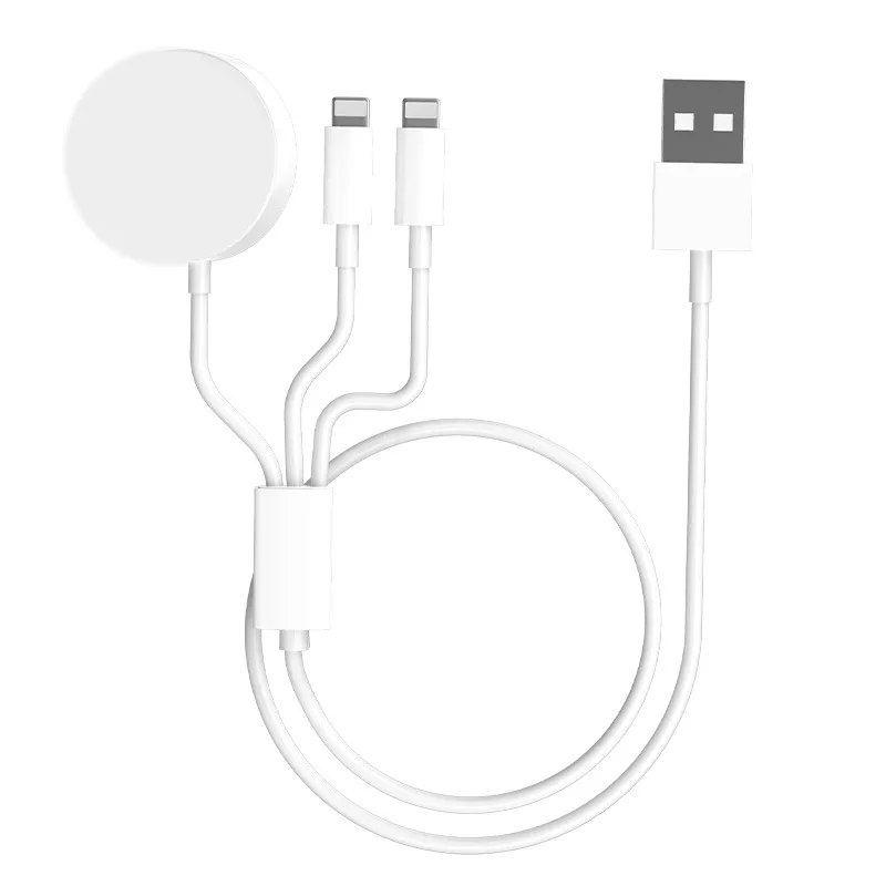 Cable de datos de carga Usb 4 en 2 para Iphone, cargador de reloj, Iphone, Cable magnético Iwatch tipo C, Cable de carga rápida de: Caqui