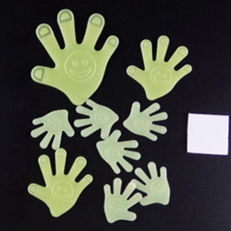 12pcs/bag Glow In the Dark Palm Luminous Stickers Glowing Toys Novel For Kids Children Light Fluorescent Party Glow Toy