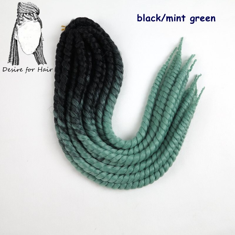 Désir de cheveux 1 paquet 120 grammes 12 brins synthétique havane torsion cheveux ombre deux tons 3 tons couleur crochet tresses extensions de cheveux: T1 / 35