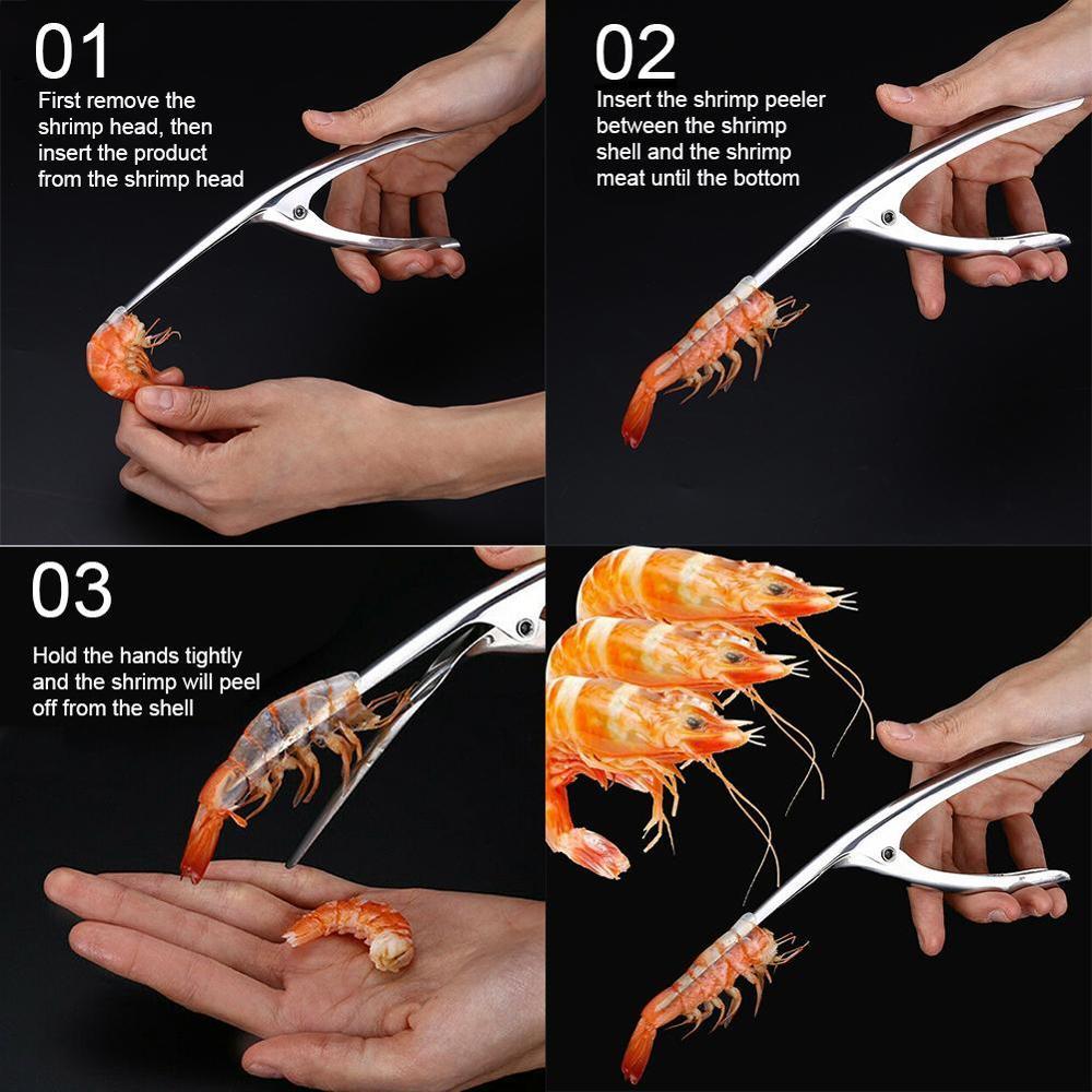 Pince à éplucher les crevettes intelligente en acier inoxydable haut de gamme pour Restaurant