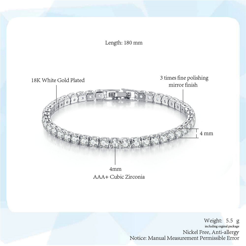 Dames tennisarmband hiphop trendy aaa+ kubieke zirkonia zilverkleurig tiener meisje kristallen ketting aan de hand bruiloft sieraden  h086