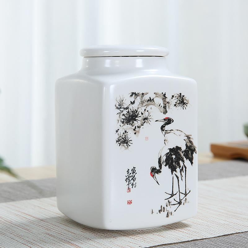 Orkidé bambus print te æske arrangør tør frugt opbevaring krukker kaffe sukker beholder dåser keramisk te krukke beholder 10*14.8cm