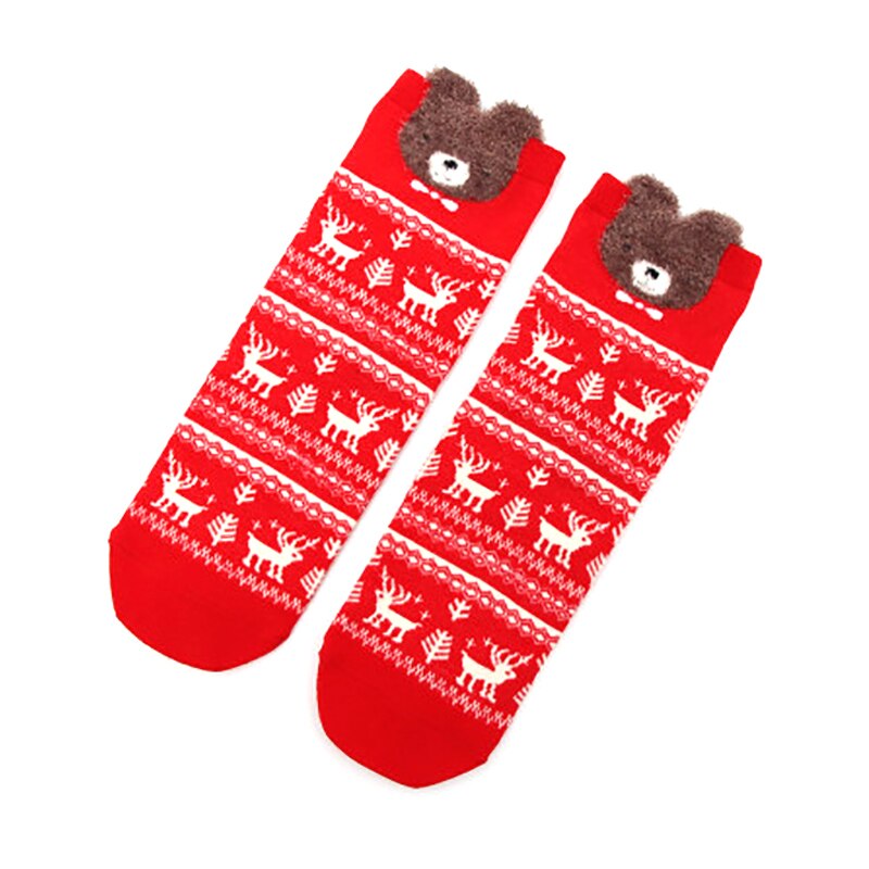 Preciosos calcetines de Navidad para mujer y niña, calcetines divertidos con dibujos de animales: Bear