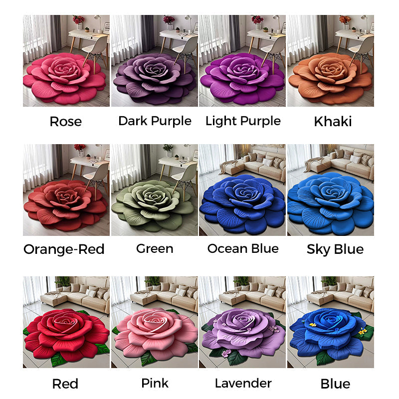 3D Fresh Flower Pattern Door Mats Alien Dirt-resistant Floral Plush & Diatomaceous Earth Floor Mat Bathroom Absorbent Anti-slip