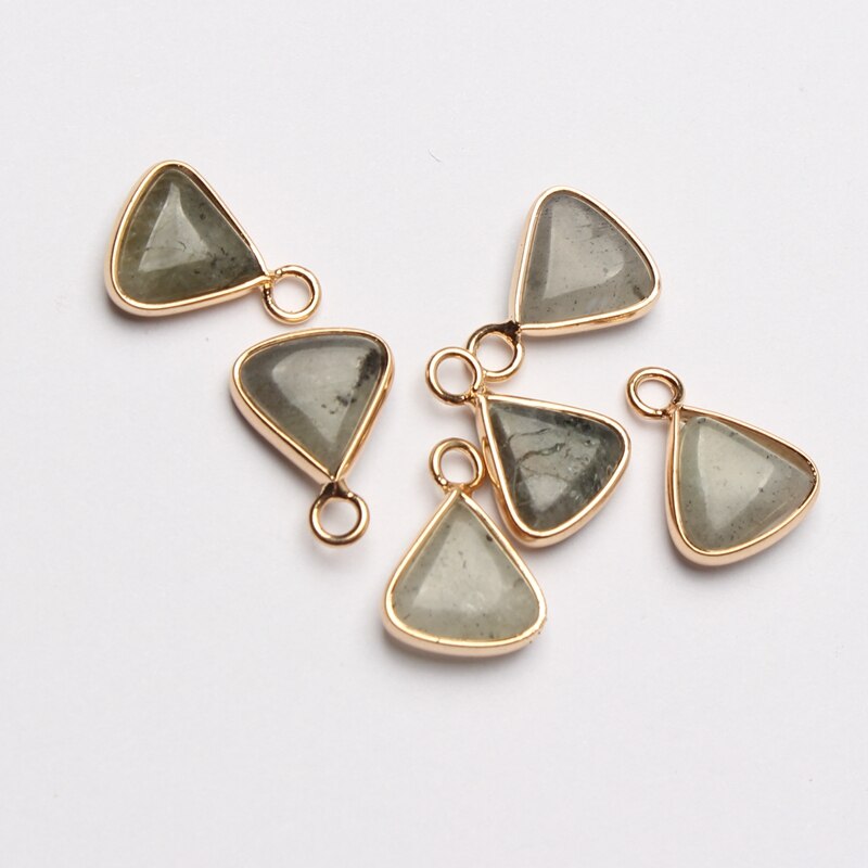 Natural Stone Charms Mini Triangle Birthstone Pendant Charms 11*15mm 2pcs/lot For DIY Jewelry Making Accessories: Orange
