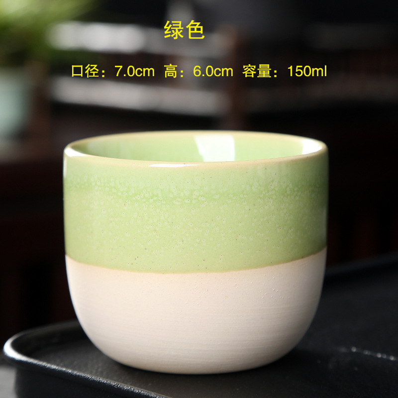 Oven Veranderen China Keramische Theekop Aardewerk Jianzhan Drinkware Temmoku Glazuur Porselein Kung Fu Kopjes Set voor Water Latte Melk: Licht Geel
