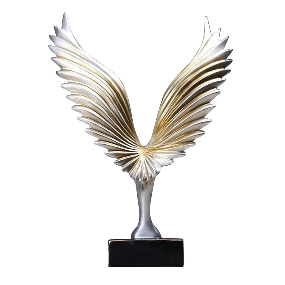 Hars Decoratieve Standbeelden Gesimuleerde Abstract Open Wing Bird Standbeeld Home Standbeelden Dier Sculptuur Muur Decoratie Home Decor: Luxury Gold