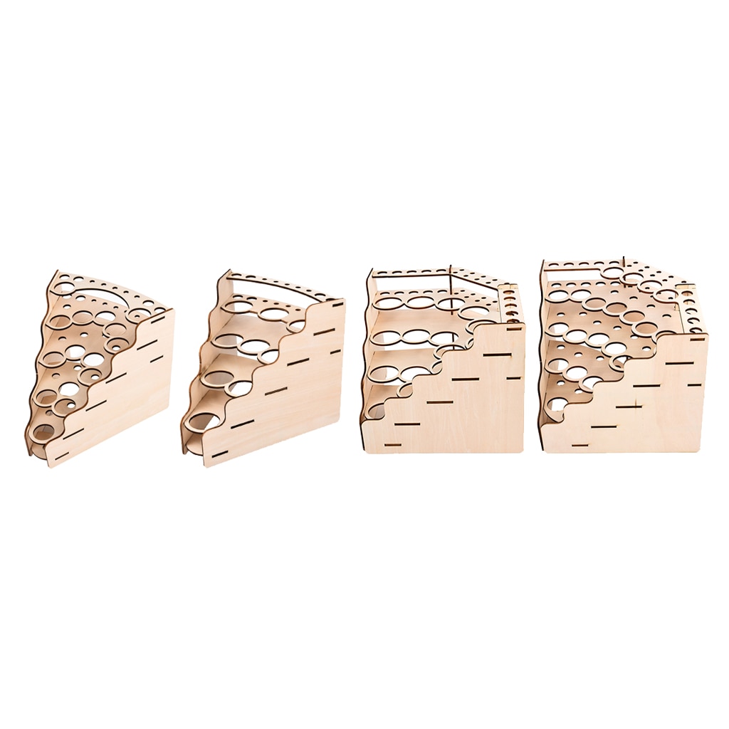 Holz DIY Farbe Tinte Flaschen Lagerung Gestell Maler Zeigen Multiholes Stehen