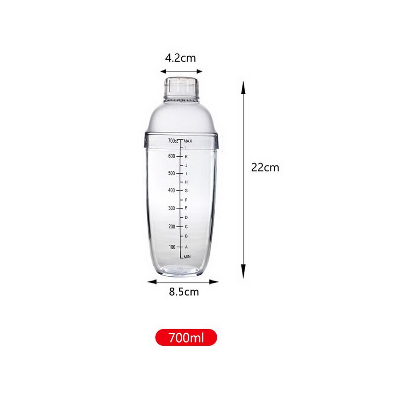 300ml/500ml/700ml/1000ml Plastic Cocktail Shaker Wine Beverage Mixer Wine Shaker Drink Mixer Barware bar tools: C 700ml