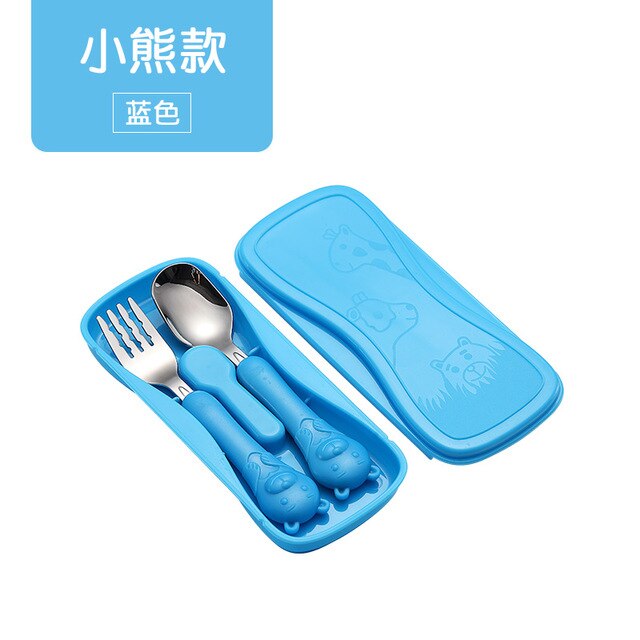2 stks/set Rvs Vork Lepel Eetstokjes Reizen Ourdoor Camping Bestek Gereedschap draagbare Roestvrij Staal Servies 5 Kleuren