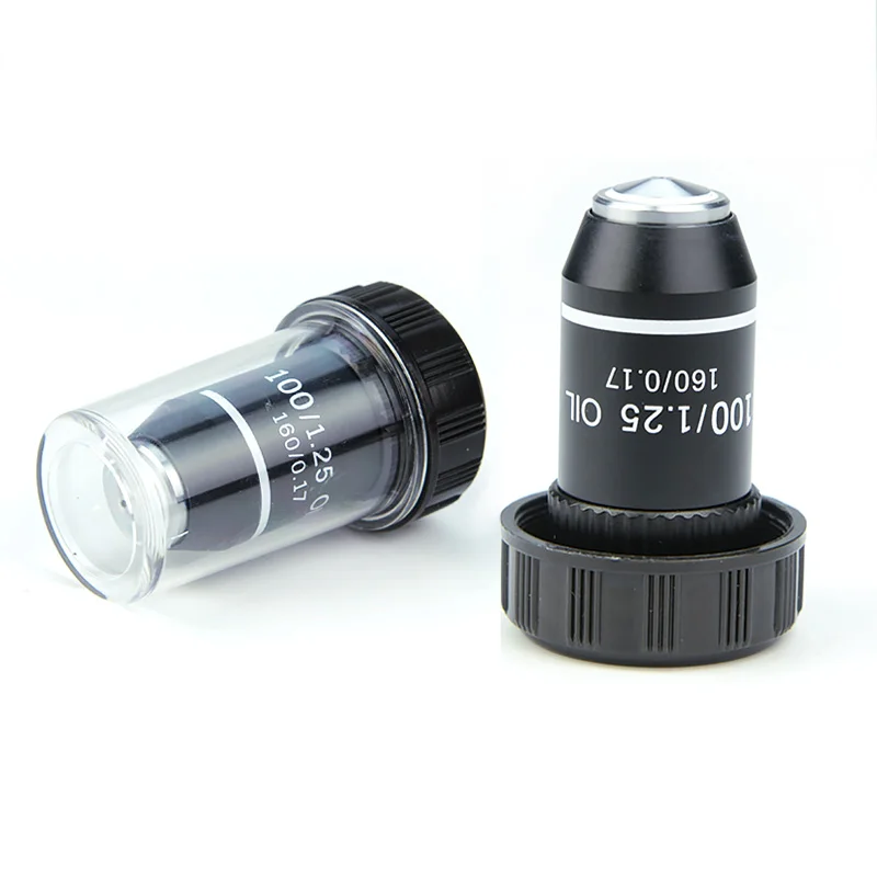 195 Achromatic Objective Lens 4X 10X 20X 40X 60X 100X for Biological Microscope RMS 20.2mm Optical Microscope Parts