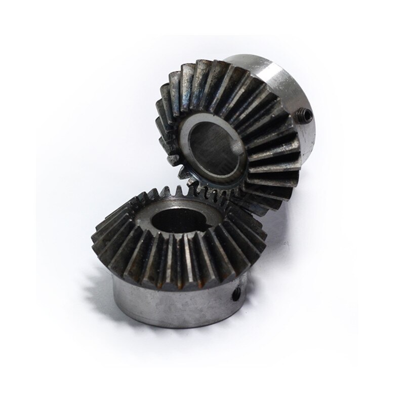 2pcs Bevel Gear 1.5M 12T 16Teeth inner hole 6/8/10/12 mm gear 90 degrees meshing angle Steel Gears Screw Hole M5