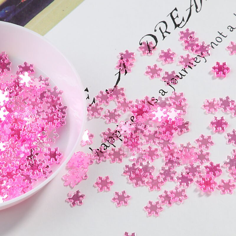 10 g （ 1800 stk） / pakke blandede farver 5mm snefnugform løse pailletter diy neglelak, smykkefremstilling, bryllupsdekoration konfetti håndværk: Rose