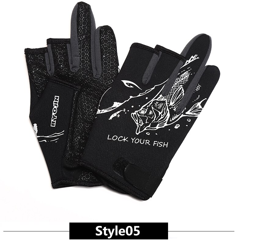 Angeln Handschuhe Drei Finger Geschnitten Wasserdicht Verschleiß-beständig Stoff Tau Handschuhe Angeln Anti-Unterhose Drei Finger Männer: Stil05 / M