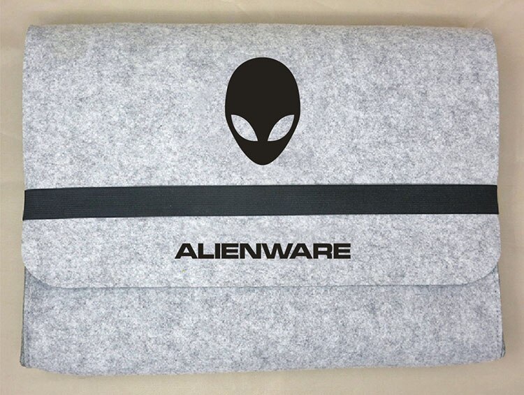 Filt klut ull klemme bag koffert konvolutt sett tralleveske beskyttelse til alienware 18/17/15/14/13 tommer: Lysegrå / 14 nch