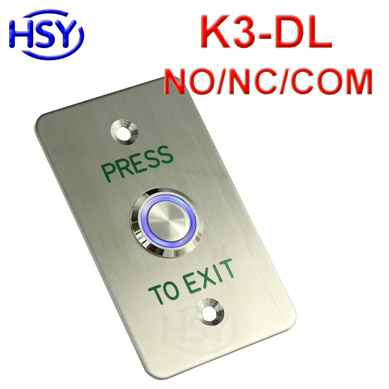 HSY Access Control Exit Button Push Switch Door Release Buttons Open Electronic Gate Lock: K3-DL