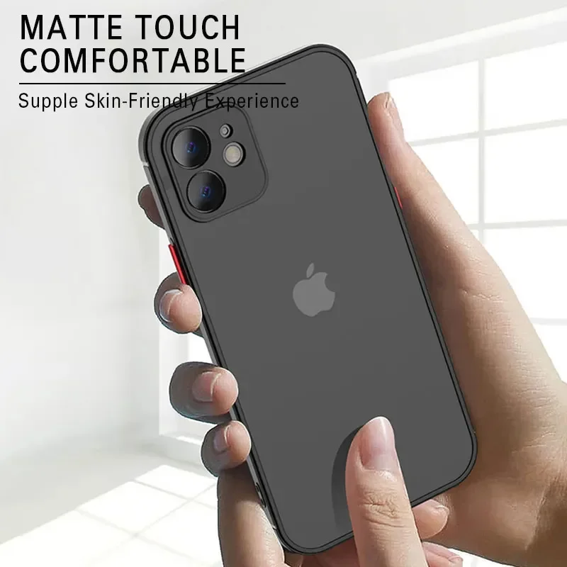 Mat telefoncover til iphone 13 12 11 14 15 pro max luksuriøst blødt silikone stødsikkert cover til iphone x xs max  xr 15 plus 13 11 pro